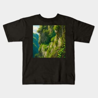 Vines along a sea cliff Kids T-Shirt